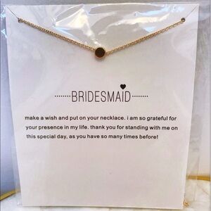 Gold Tone Circle Pendant Necklace NEW